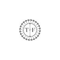 TF simple wedding initial concept with high quality logo design vector