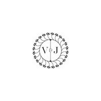 VJ simple wedding initial concept with high quality logo design vector