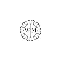 WM simple wedding initial concept with high quality logo design vector