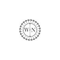 WN simple wedding initial concept with high quality logo design vector