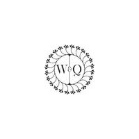 WQ simple wedding initial concept with high quality logo design vector