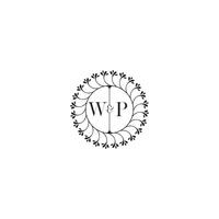 WP simple wedding initial concept with high quality logo design vector
