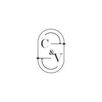 CV line simple initial concept with high quality logo design vector