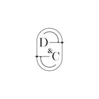 DC line simple initial concept with high quality logo design vector