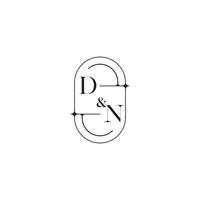 DN line simple initial concept with high quality logo design vector