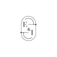 EI line simple initial concept with high quality logo design vector