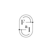 fi línea sencillo inicial concepto con alto calidad logo diseño vector