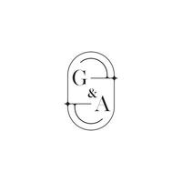 Georgia línea sencillo inicial concepto con alto calidad logo diseño vector