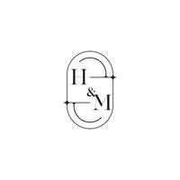 HM line simple initial concept with high quality logo design vector
