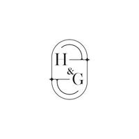 HG line simple initial concept with high quality logo design vector