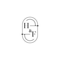 HF line simple initial concept with high quality logo design vector