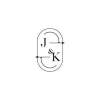 JK line simple initial concept with high quality logo design vector