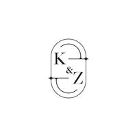 KZ line simple initial concept with high quality logo design vector