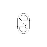Carolina del Norte línea sencillo inicial concepto con alto calidad logo diseño vector