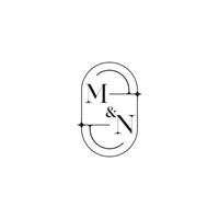 Minnesota línea sencillo inicial concepto con alto calidad logo diseño vector