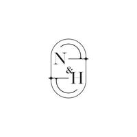 Nueva Hampshire línea sencillo inicial concepto con alto calidad logo diseño vector
