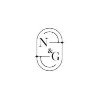 NG line simple initial concept with high quality logo design vector