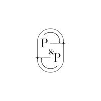 PP line simple initial concept with high quality logo design vector