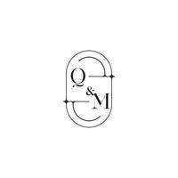 QM line simple initial concept with high quality logo design vector
