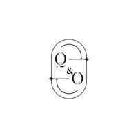 qo línea sencillo inicial concepto con alto calidad logo diseño vector