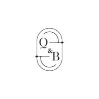 QB line simple initial concept with high quality logo design vector