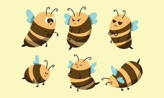 Cute honey bees border for Your kawaii design vector