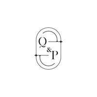 qp línea sencillo inicial concepto con alto calidad logo diseño vector
