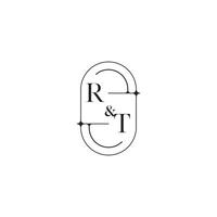 RT line simple initial concept with high quality logo design vector