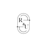 RU line simple initial concept with high quality logo design vector