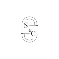 Carolina del Sur línea sencillo inicial concepto con alto calidad logo diseño vector