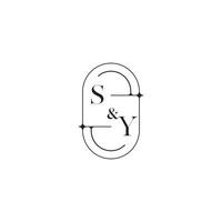 sy línea sencillo inicial concepto con alto calidad logo diseño vector