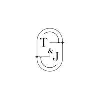 tj línea sencillo inicial concepto con alto calidad logo diseño vector