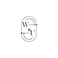 wu línea sencillo inicial concepto con alto calidad logo diseño vector