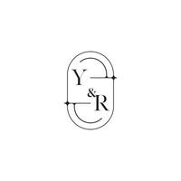 YR line simple initial concept with high quality logo design vector