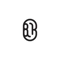 BK line simple round initial concept with high quality logo design vector