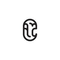 AZ line simple round initial concept with high quality logo design vector