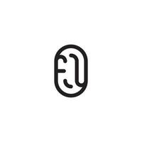 FU line simple round initial concept with high quality logo design vector