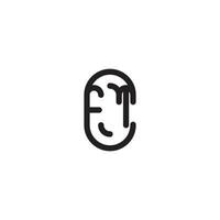 FT line simple round initial concept with high quality logo design vector