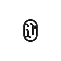 GM line simple round initial concept with high quality logo design vector