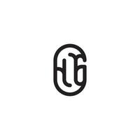 HG line simple round initial concept with high quality logo design vector