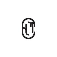 HT line simple round initial concept with high quality logo design vector