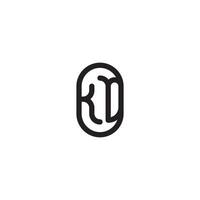 KD line simple round initial concept with high quality logo design vector