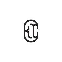 KC line simple round initial concept with high quality logo design vector
