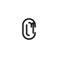 LT line simple round initial concept with high quality logo design vector