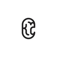 KZ line simple round initial concept with high quality logo design vector