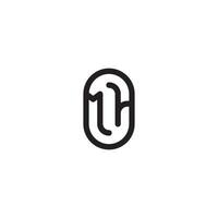 MH line simple round initial concept with high quality logo design vector