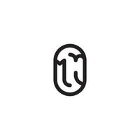 MJ line simple round initial concept with high quality logo design vector
