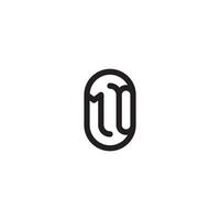 MO line simple round initial concept with high quality logo design vector