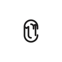 MT line simple round initial concept with high quality logo design vector