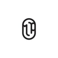 MP line simple round initial concept with high quality logo design vector